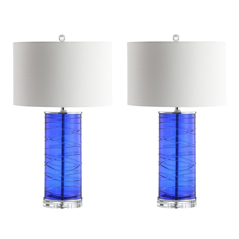 Cole Modern Fused Glass Cylinder Led Table Lamp (Set Of 2). Picture 2