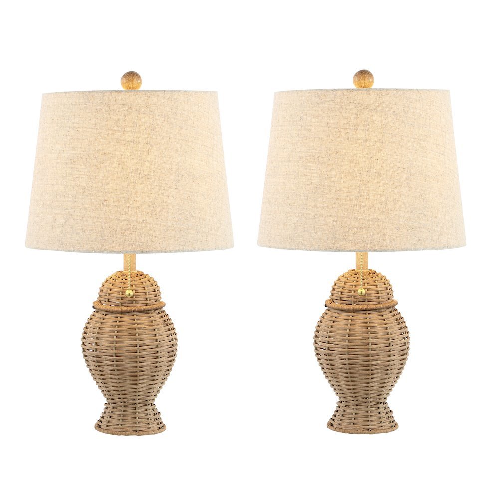 Margie Wicker Bohemian Rustic Iron Led Table Lamp (Set Of 2). Picture 5