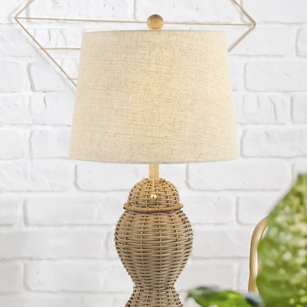 Margie Wicker Bohemian Rustic Iron Led Table Lamp (Set Of 2). Picture 7