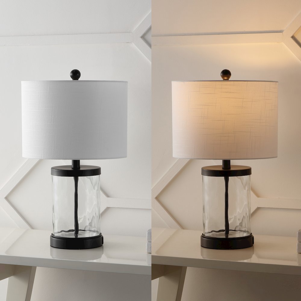 Alexander Modern Designer Iron/Water Glass Led Table Lamp With Usb Charging Port. Picture 5