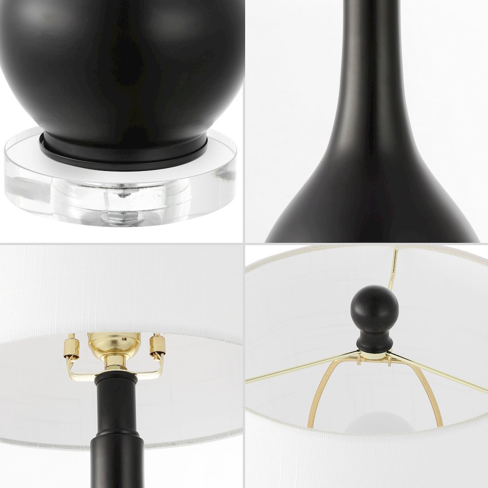 Dylan Metal/Crystal Teardrop Led Table Lamp. Picture 3