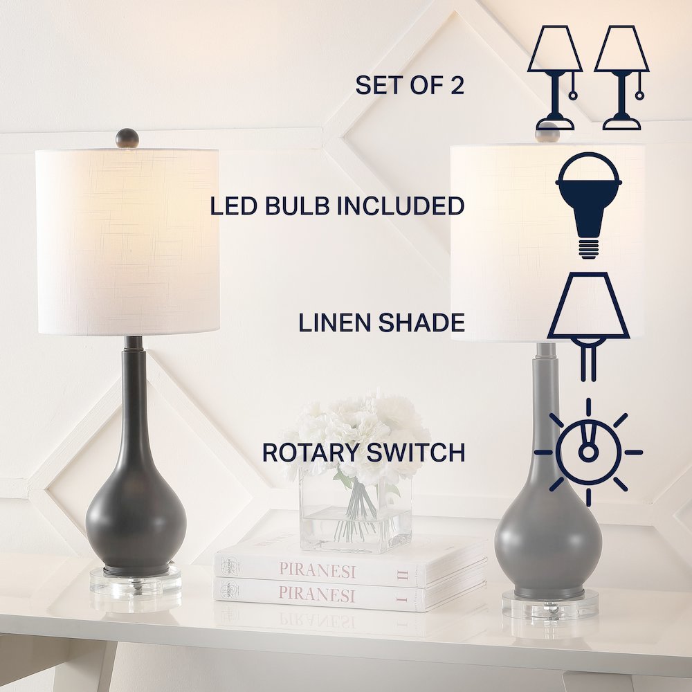 Dylan Metal/Crystal Teardrop Led Table Lamp. Picture 4
