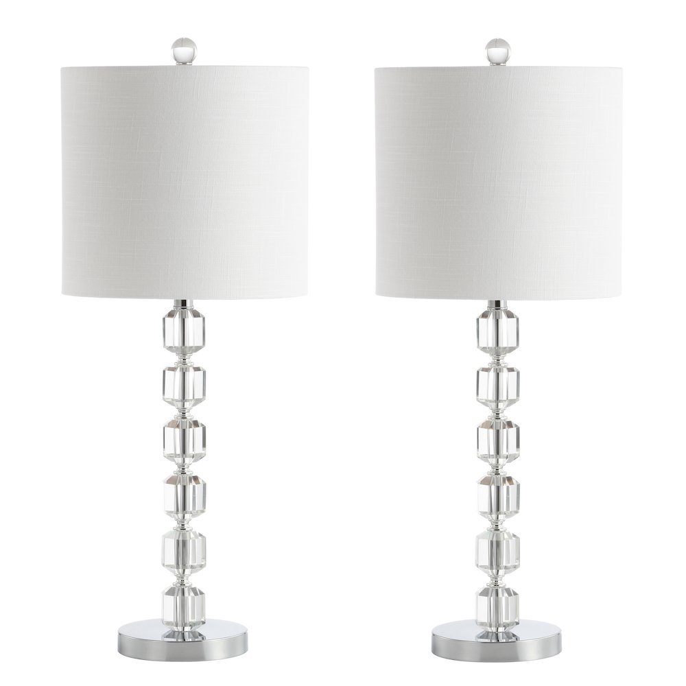Cary Modern Stacked Crystal/Metal Led Table Lamp (Set Of 2). Picture 2
