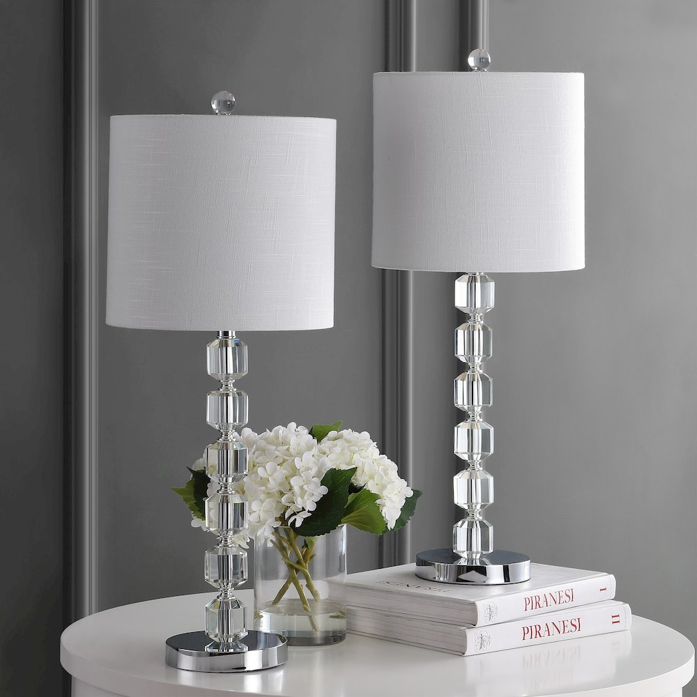 Cary Modern Stacked Crystal/Metal Led Table Lamp (Set Of 2). Picture 8