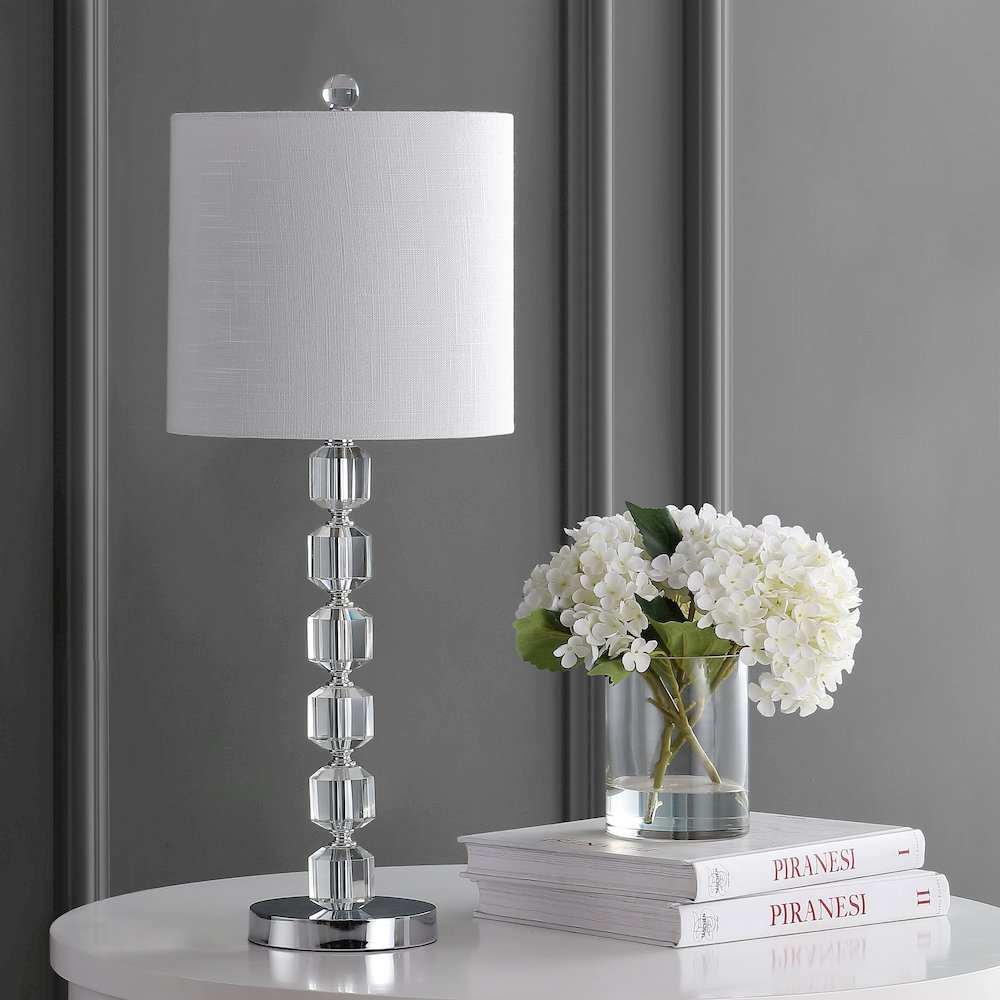 Cary Modern Stacked Crystal/Metal Led Table Lamp (Set Of 2). Picture 10