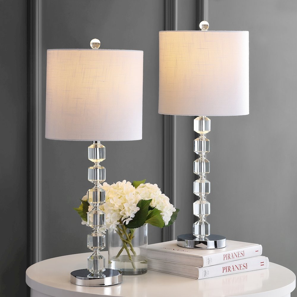 Cary Modern Stacked Crystal/Metal Led Table Lamp (Set Of 2). Picture 7
