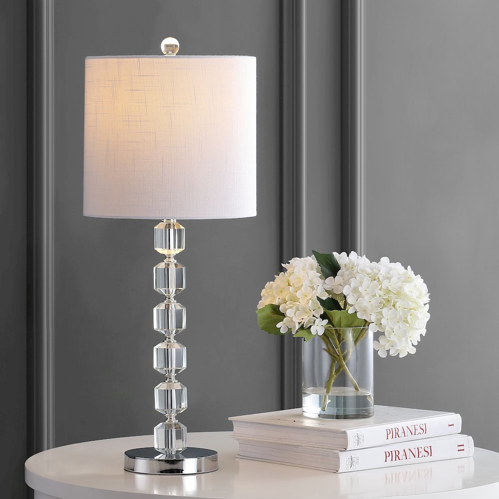 Cary Modern Stacked Crystal/Metal Led Table Lamp (Set Of 2). Picture 9