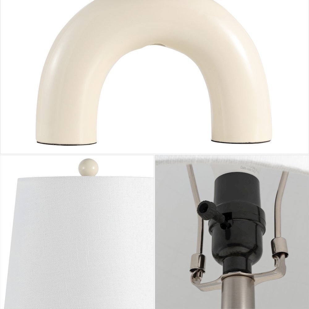 Ceramic Arch LED Table Lamp, Almond (Set of 2). Picture 4