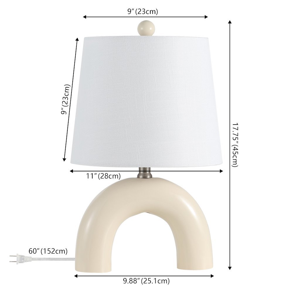 Ceramic Arch LED Table Lamp, Almond (Set of 2). Picture 3