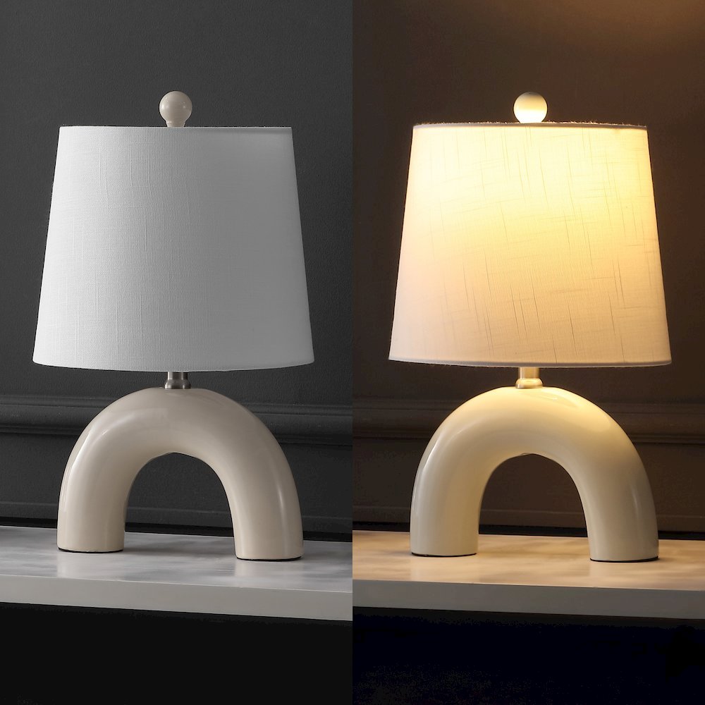 Ceramic Arch LED Table Lamp, Almond (Set of 2). Picture 5
