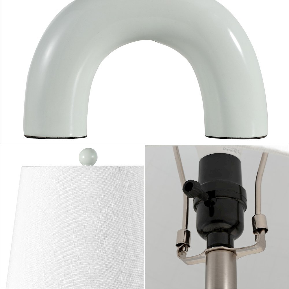 Ceramic Arch LED Table Lamp, Blue Gray (Set of 2). Picture 4