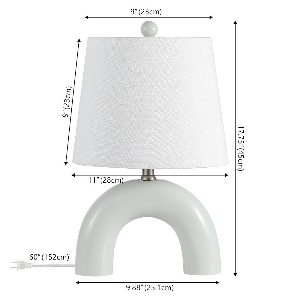 Ceramic Arch LED Table Lamp, Blue Gray (Set of 2). Picture 3