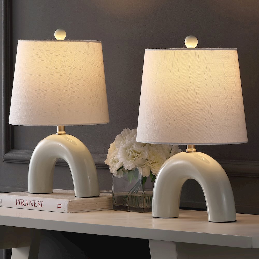 Ceramic Arch LED Table Lamp, Blue Gray (Set of 2). Picture 6