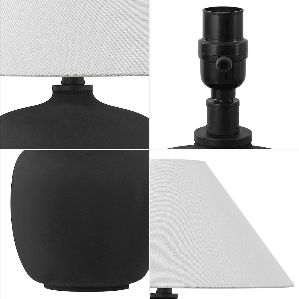 Resin/Iron LED Table Lamp, Matte Black (Set of 2). Picture 4