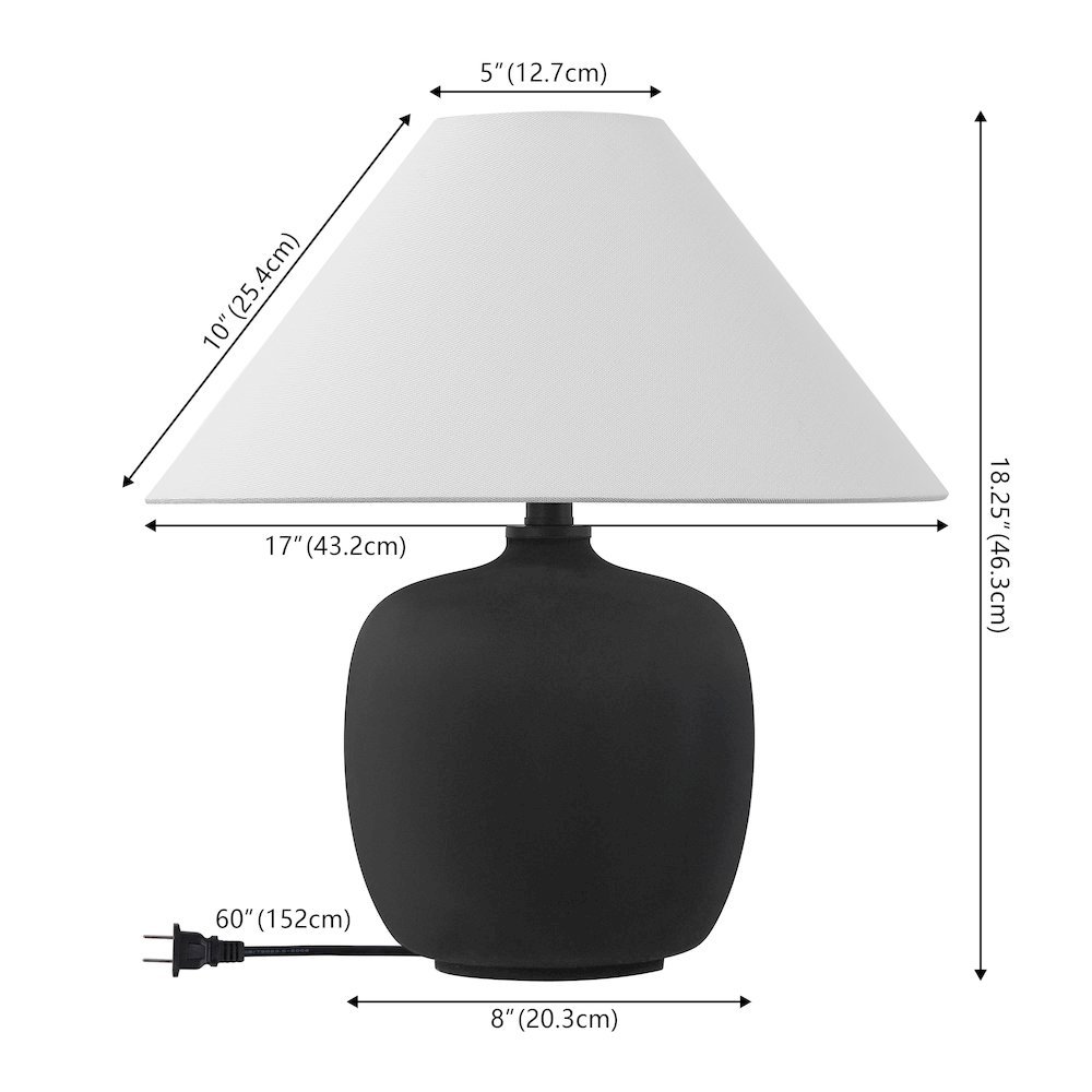 Resin/Iron LED Table Lamp, Matte Black (Set of 2). Picture 3