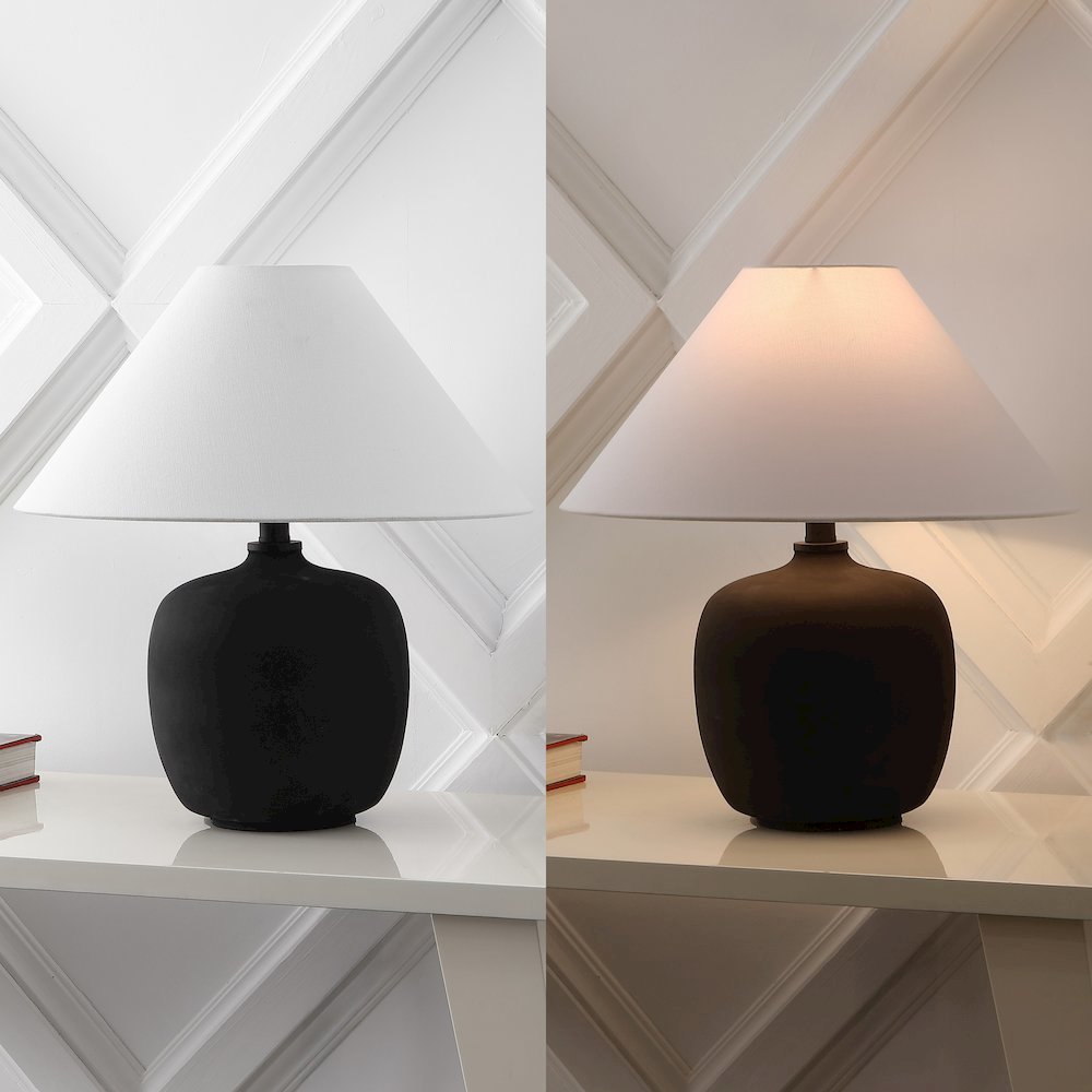 Resin/Iron LED Table Lamp, Matte Black (Set of 2). Picture 5