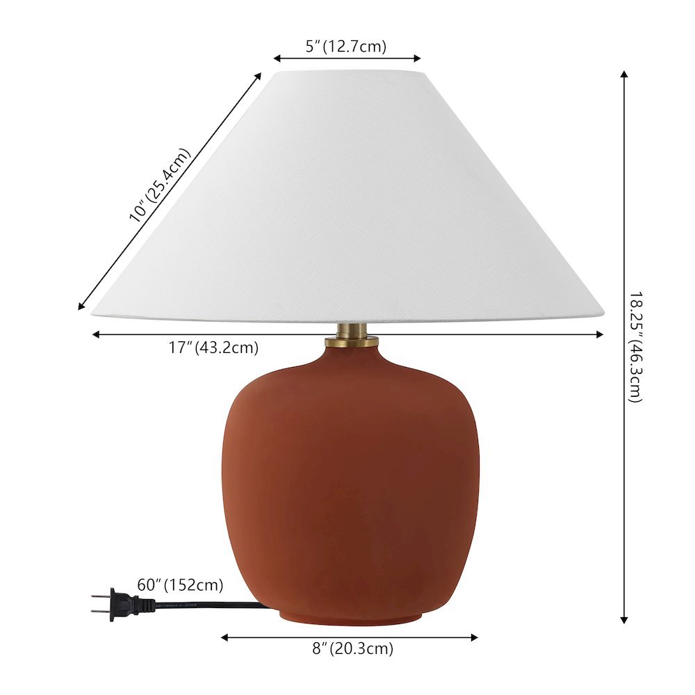 Resin/Iron LED Table Lamp, Matte Wine Red (Set of 2). Picture 3