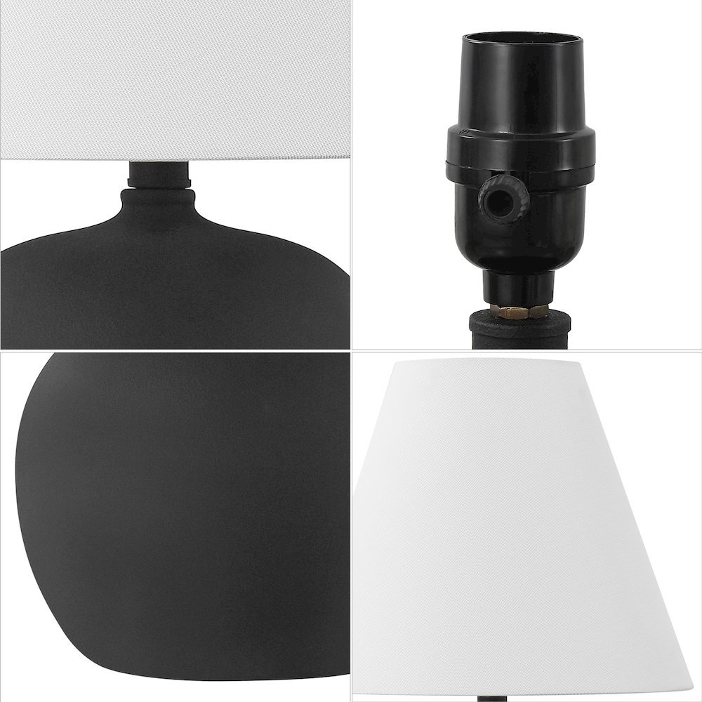 Resin/Iron Gourd LED Table Lamp, Matte Black (Set of 2). Picture 4