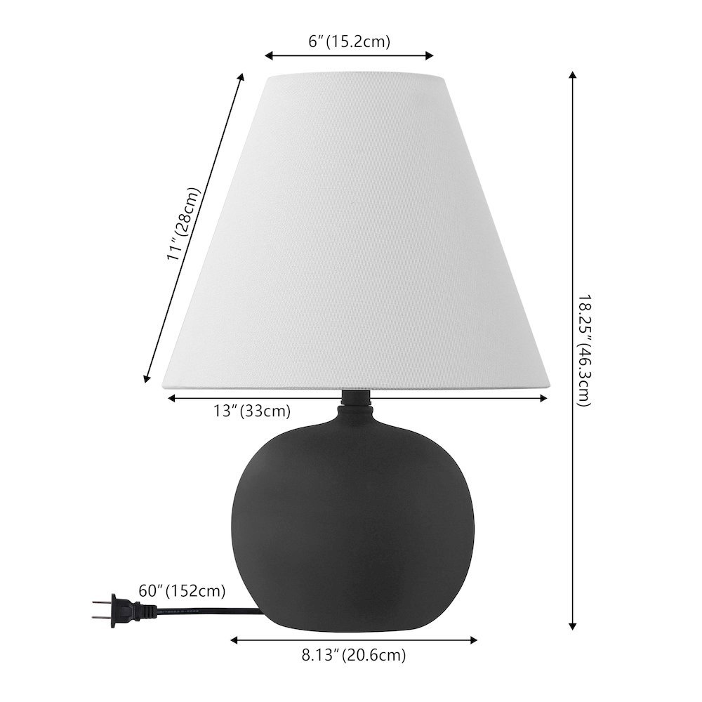 Resin/Iron Gourd LED Table Lamp, Matte Black (Set of 2). Picture 3