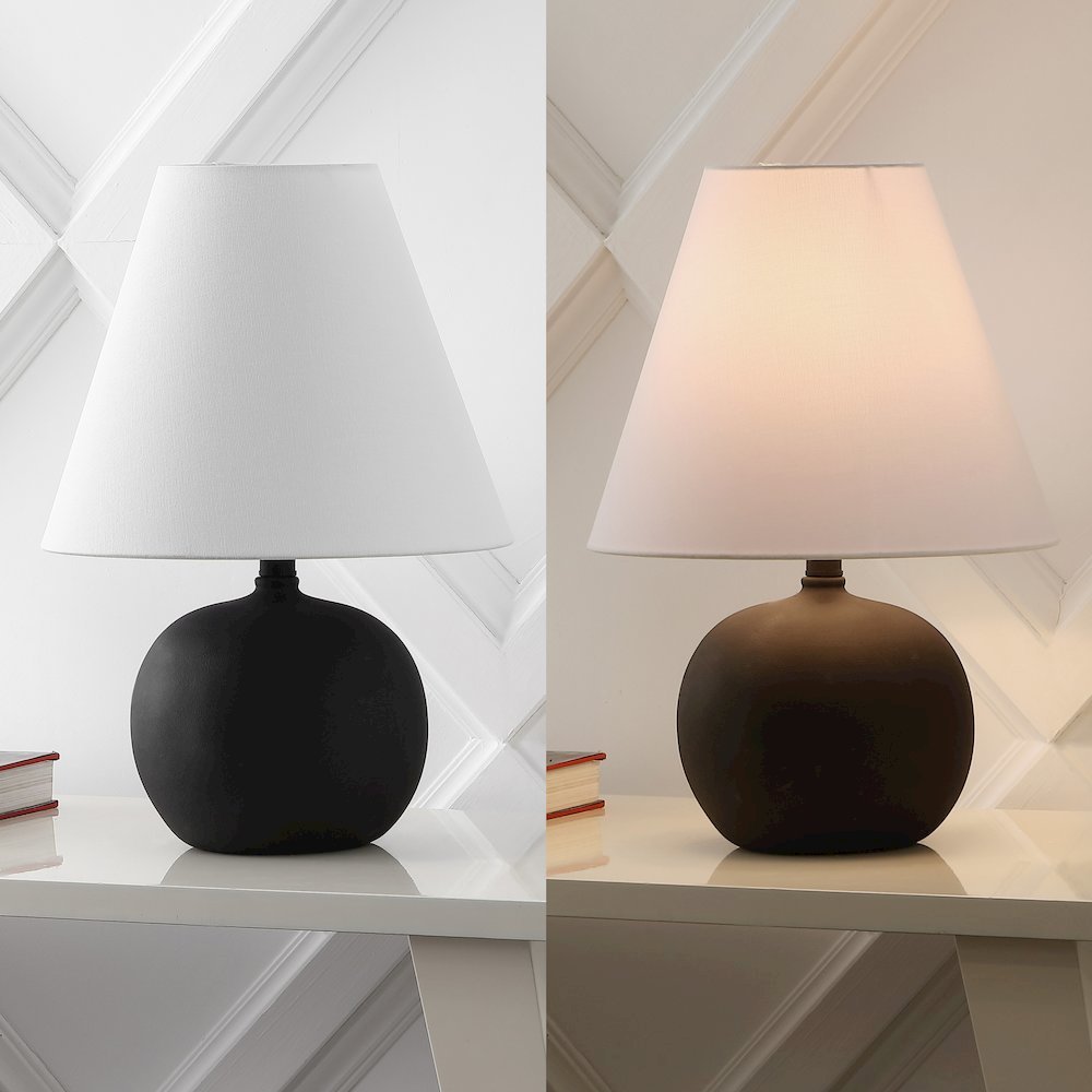 Resin/Iron Gourd LED Table Lamp, Matte Black (Set of 2). Picture 5