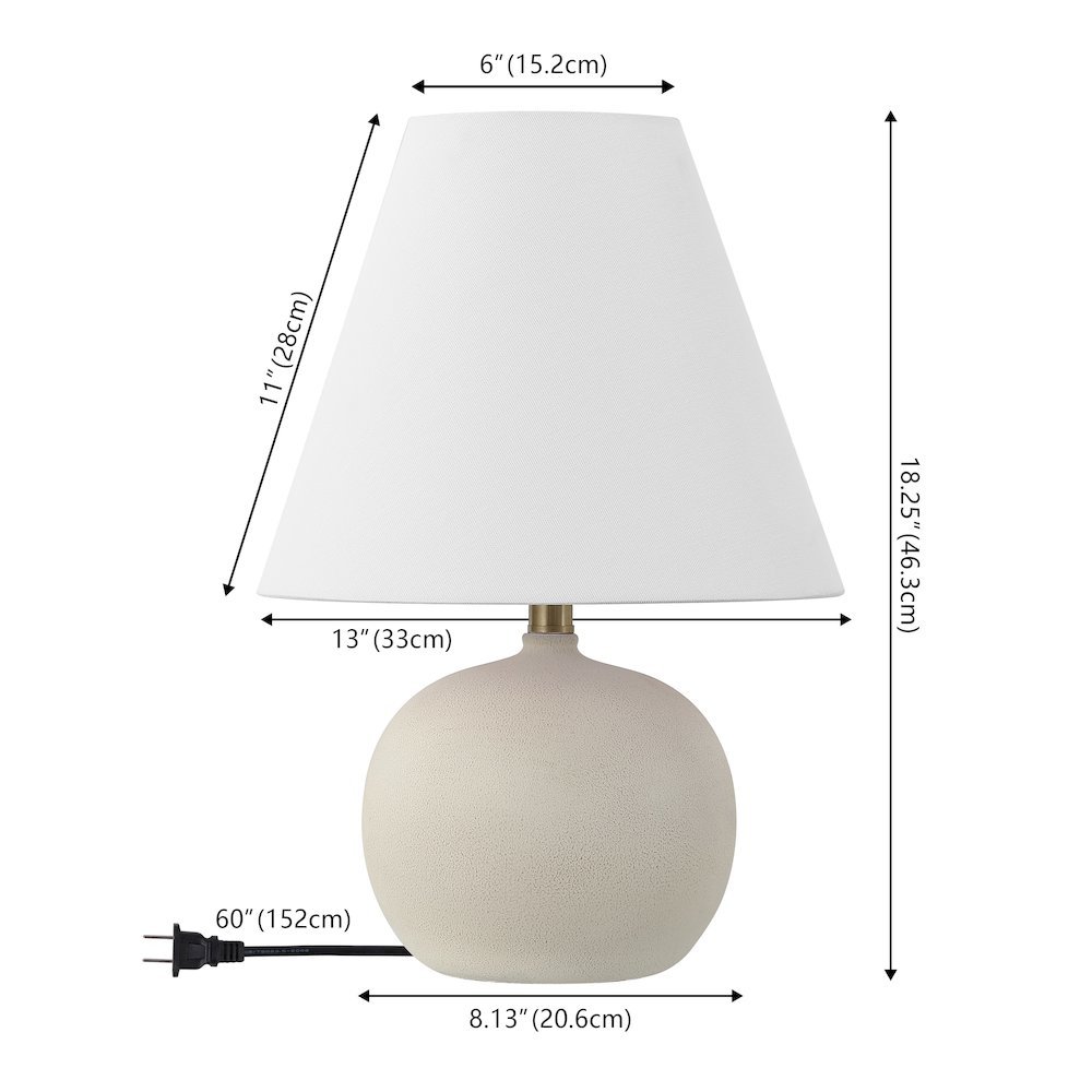 Resin/Iron Gourd LED Table Lamp, Matte Cream (Set of 2). Picture 3