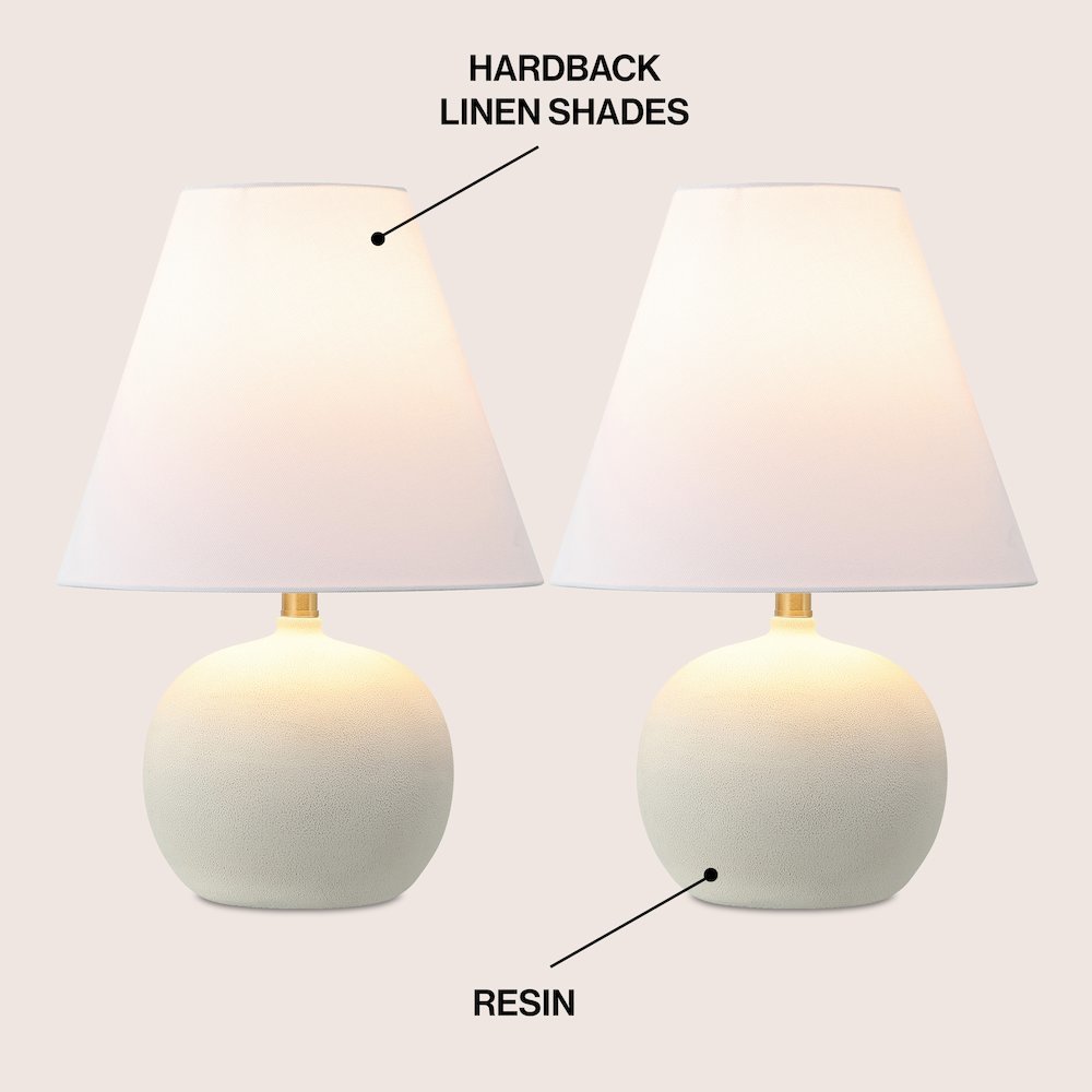 Resin/Iron Gourd LED Table Lamp, Matte Cream (Set of 2). Picture 2