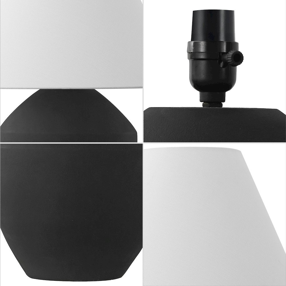 Resin/Iron LED Table Lamp, Matte Black (Set of 2). Picture 4