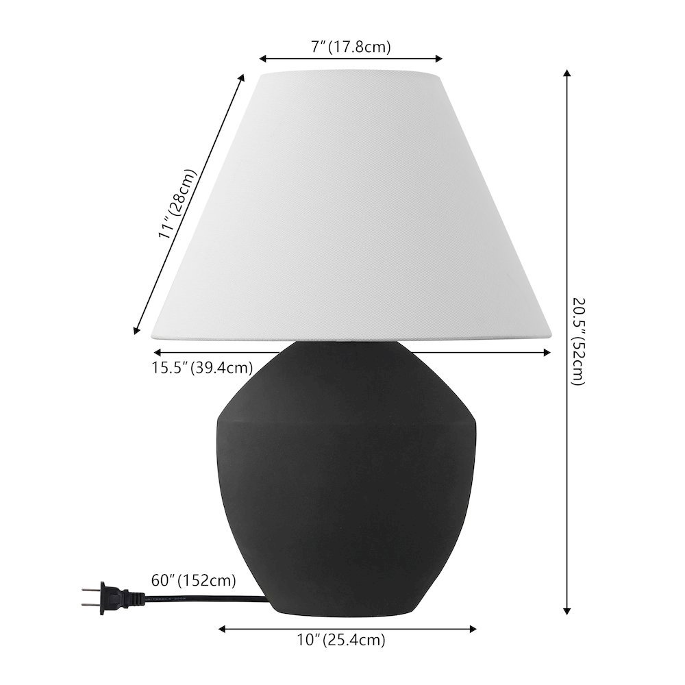 Resin/Iron LED Table Lamp, Matte Black (Set of 2). Picture 3