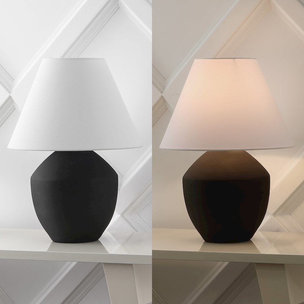 Resin/Iron LED Table Lamp, Matte Black (Set of 2). Picture 5