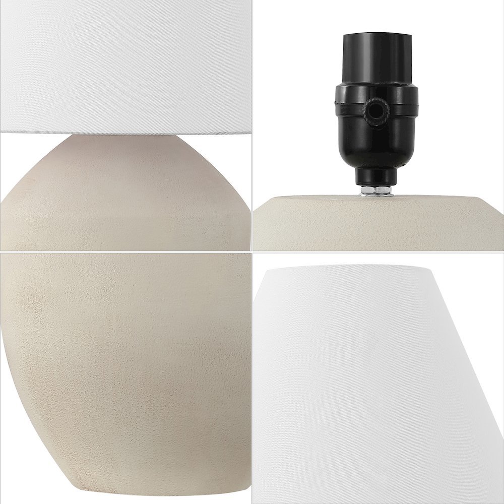Resin/Iron LED Table Lamp, Matte Cream (Set of 2). Picture 4
