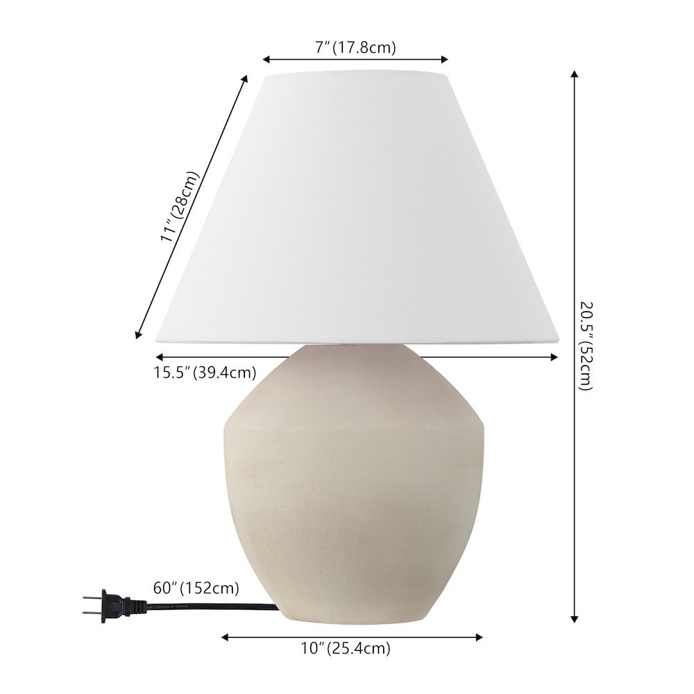 Resin/Iron LED Table Lamp, Matte Cream (Set of 2). Picture 3