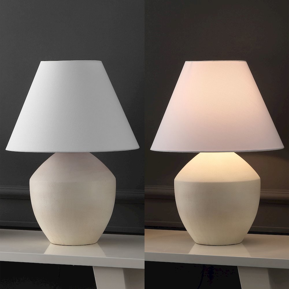 Resin/Iron LED Table Lamp, Matte Cream (Set of 2). Picture 5