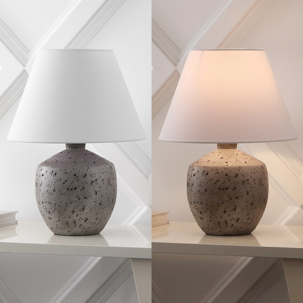 Concrete Effect Resin/Iron LED Table Lamp, Antique Gray (Set of 2). Picture 5