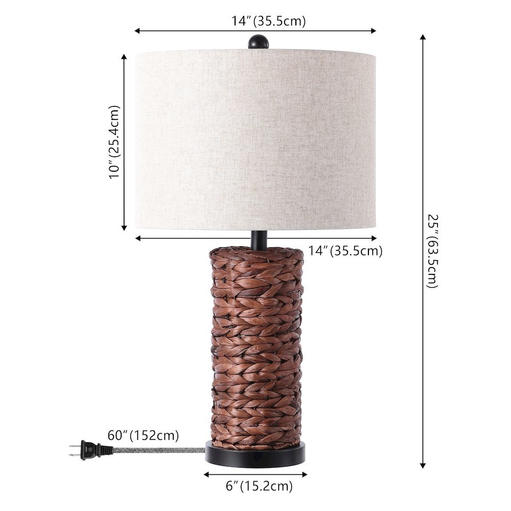 Elicia Coastal Water Hyacinth Led Table Lamp. Picture 3