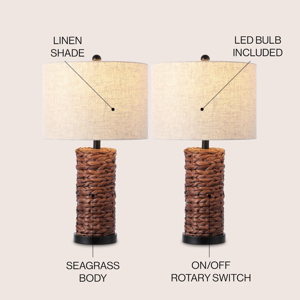 Elicia Coastal Water Hyacinth Led Table Lamp. Picture 4