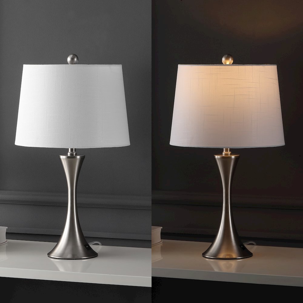 Bennett Modern Glam Iron Hourglass Led Table Lamp With Usb Charging Port. Picture 5