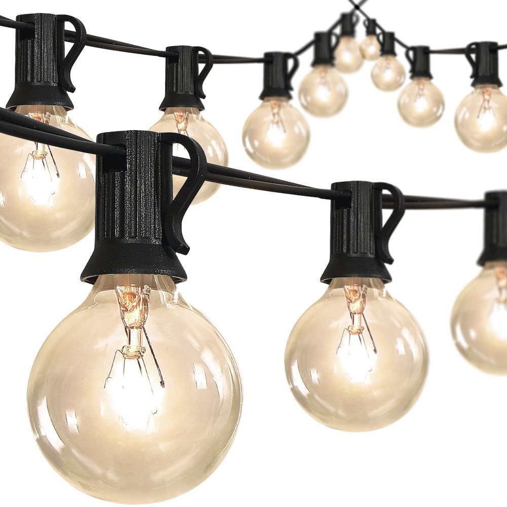 Rustic Incandescent G Bistro Globe Bulb String Lights. Picture 7