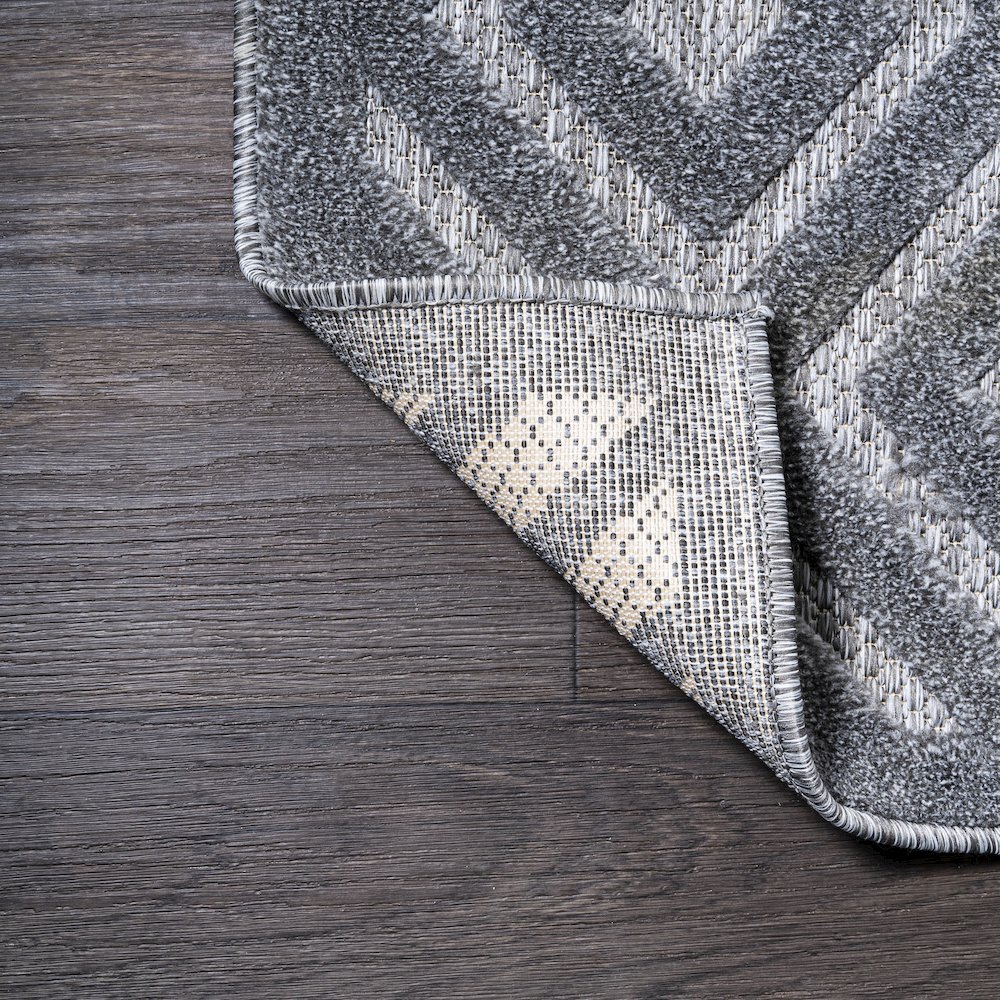 Portmany Neutral Diamond Trellis Indoor/Outdoor Area Rug. Picture 10