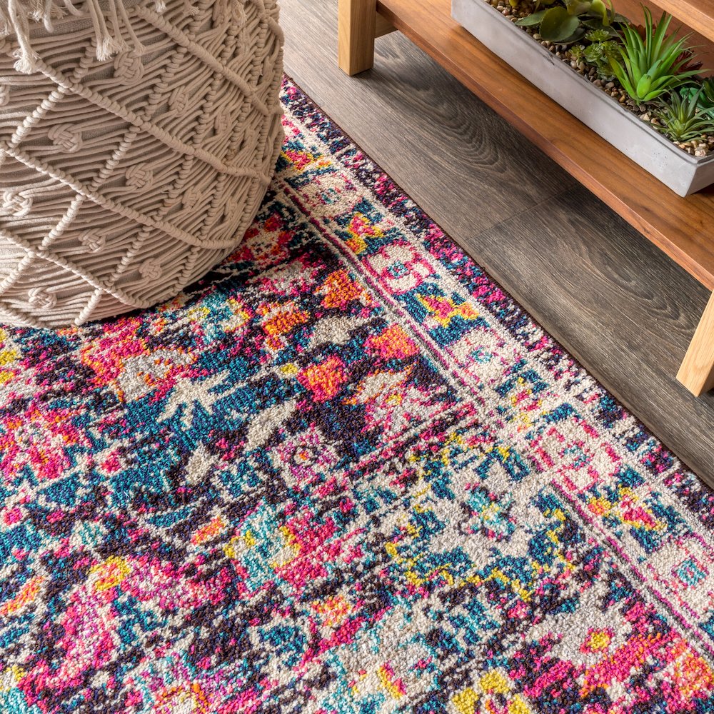 Alfombra Modern Persian Boho Floral Area Rug. Picture 6