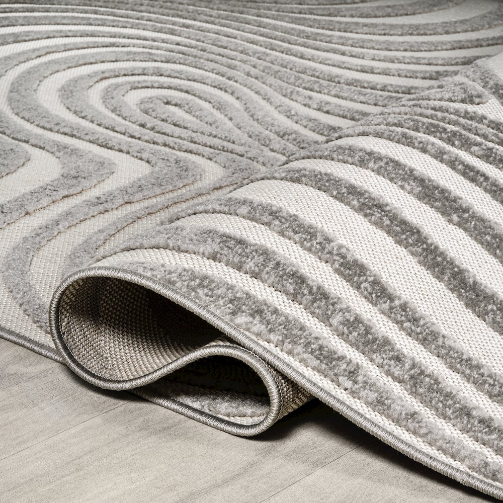 Maribo High-Low Abstract Groovy StripedIndoor/Outdoor  Rug. Picture 4