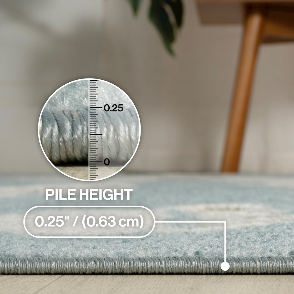 Hedwig High-Low Scandi Blue/Ivory 9 ft. x 12 ft. Indoor/Outdoor Area Rug. Picture 6