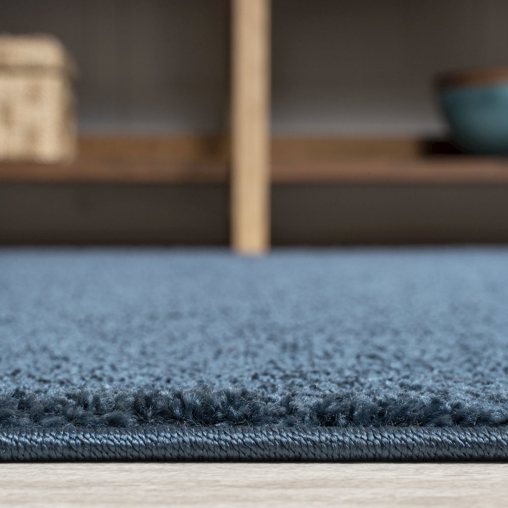 Haze Solid Low Pile Area Rug Navy. Picture 12