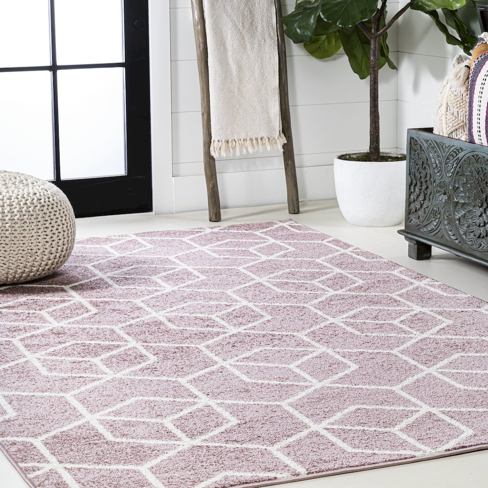 Tumbling Blocks Modern Geometric Area Rug. Picture 18