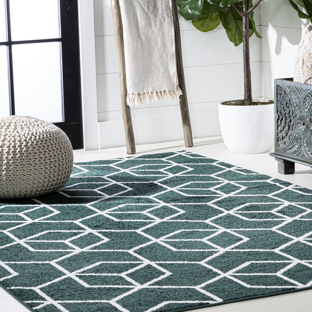 Tumbling Blocks Modern Geometric Area Rug. Picture 18