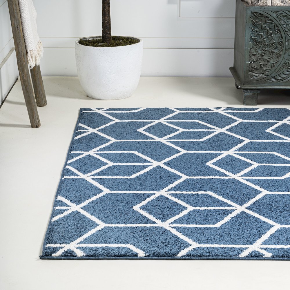 Tumbling Blocks Modern Geometric Area Rug. Picture 16