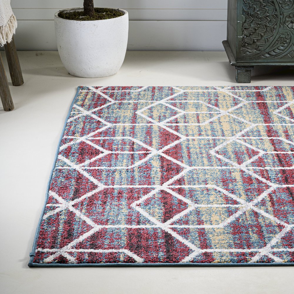 Tumbling Blocks Modern Geometric Area Rug. Picture 16