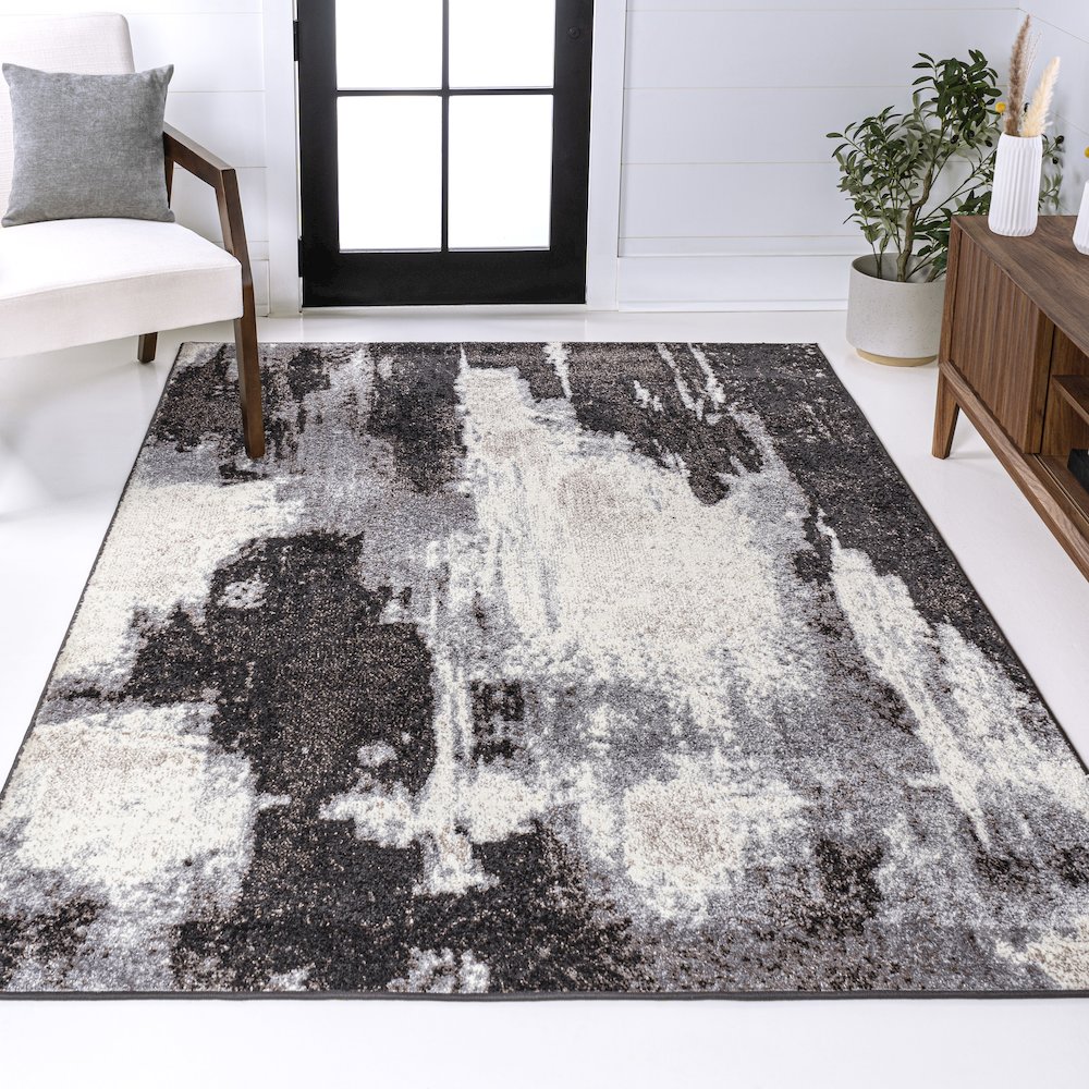 Zoe Contemporary Bohemian Abstract Marble Area Rug. Picture 5