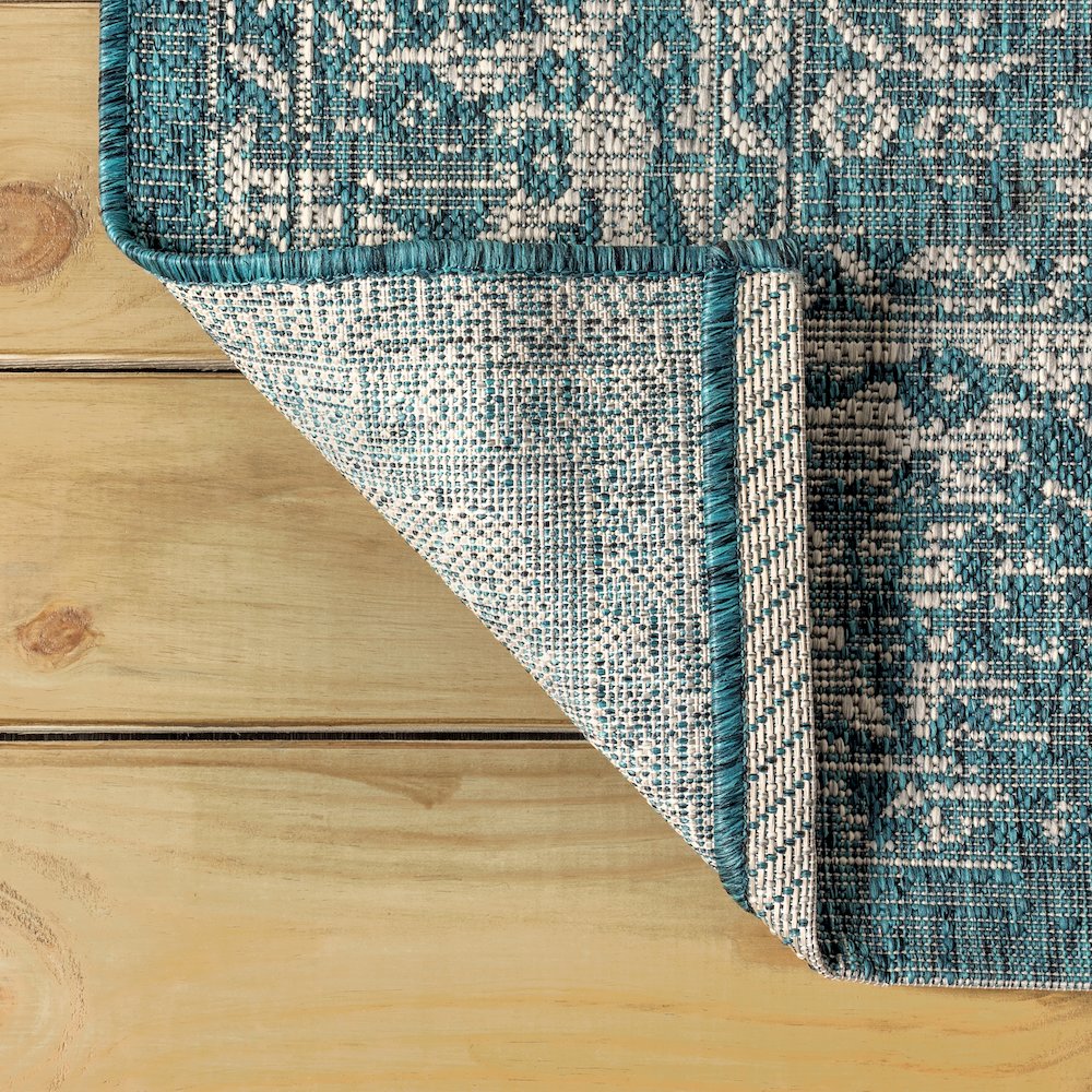Tela Bohemian Textured Weave Floral Indoor/Outdoor Area Rug. Picture 6