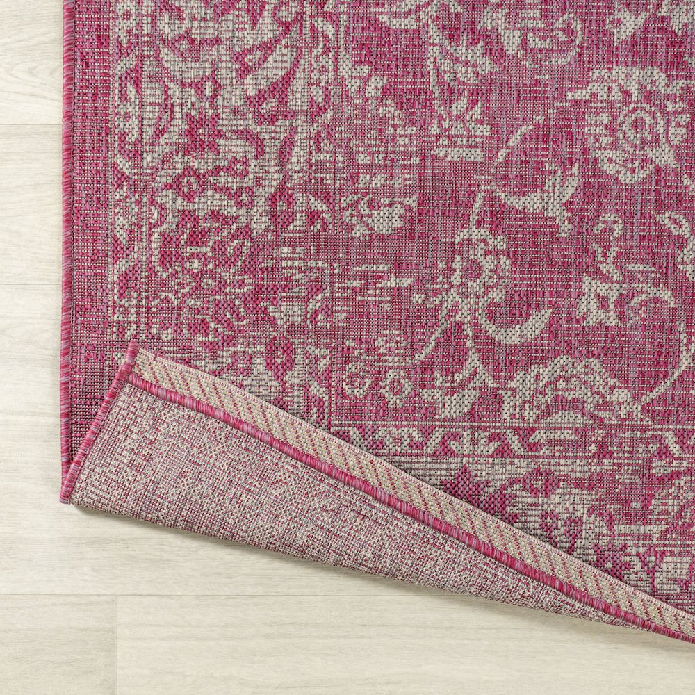 Tela Bohemian Textured Weave Floral Indoor/Outdoor Area Rug. Picture 3