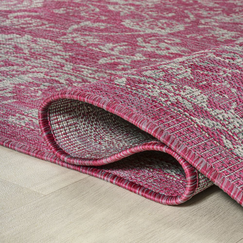 Tela Bohemian Textured Weave Floral Indoor/Outdoor Area Rug. Picture 6